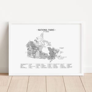 Mappa dei parchi nazionali del Canada, poster delle aree selvagge canadesi, poster di escursioni avventurose, decorazione da parete naturalistica per bambini, DOWNLOAD DIGITALE