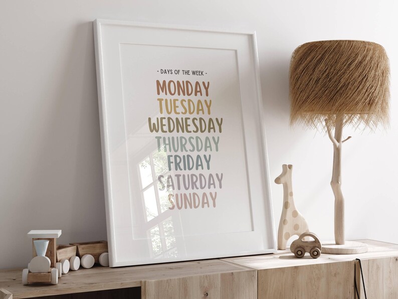 Muted Rainbow Days Of The Week Poster Educational Poster Homeschool muted-rainbow-days-of-the-week-poster-educational-poster-homeschool