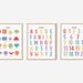 Set of 12 Rainbow Educational Posters, Preschool Classroom Decor Bundle ...