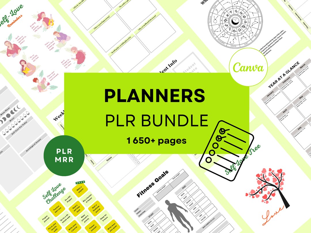 PLR 2024 Digital Planners Bundle Canva Template Planners Journals MRR ...