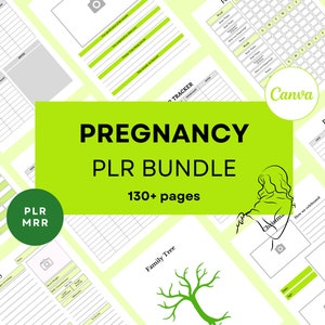 PLR Pregnancy Bundle Canva Template Planners Journals Printable MRR Master Resell Rights Printable PLR Products Pregnancy Journal Baby Book