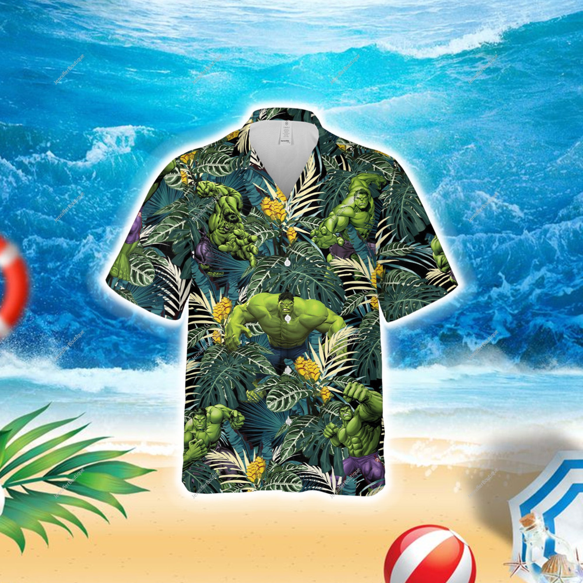 Hulk Hawaiian Shirt, The Incredible Hulk Summer Button Up, Marvel Avengers Summer Trip Family Hawaiian Shirt,