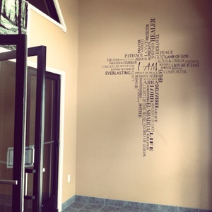 Names of God "I AM" Vinyl Design By DeBella - Wall words w/Free Shipping!! Church design, church decor, easter decor, church sign,