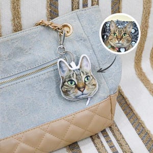 Personalized pet keychain, cotton, photo keychain, cat keychain, pet lover gift, cat keychain, Valentine&#39;s Day gift, birthday gift