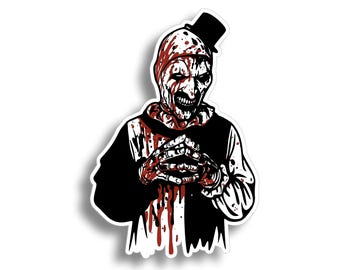 Terrifier Art the Clown Bold Black and White Vinyl Decal Sticker