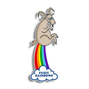 Billy Strings Fuzzy Rainbows Farting GOAT BMFS Vinyl Decal Sticker Goofy