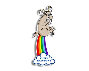 Billy Strings Fuzzy Rainbows Farting GOAT BMFS Vinyl Decal Sticker Goofy