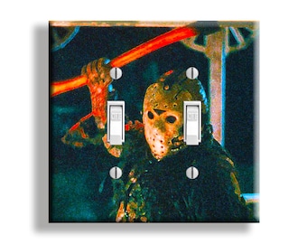 Horror Movie Themed Decor Slasher Inspired Psychopath Jason Voorheese Friday the 13th Murder Light Switch Cover Wall Plate