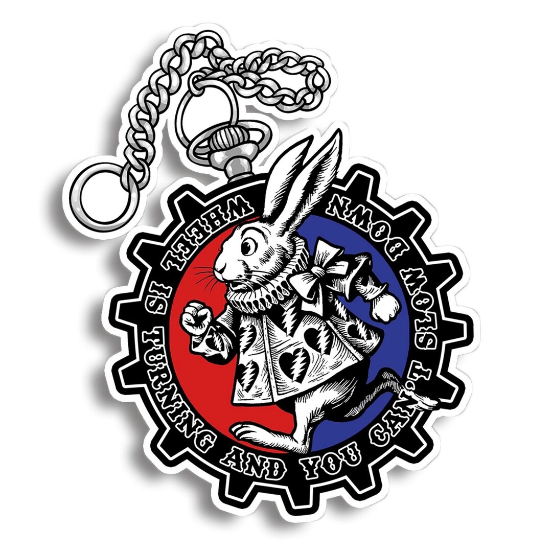 Greatful Dead Rabbit Rabbit Grateful Dead White Rabbit the Wheel Whimsical Vinyl Decal Sticker - Etsy