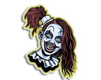 The Little Pale Girl Horror themed Slasher Inspired Psychopath Terrifier Murder Vinyl Decal Sticker