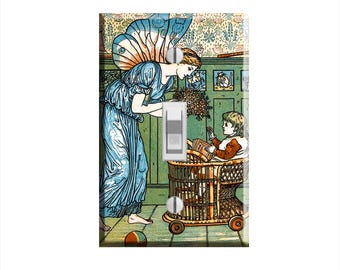 Whimsical Childrens Storybook The Baby's Bouquet Light Switch Plate Cover Decor