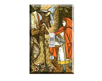 Whimsical Storybook  Little Red Riding Hood Light Switch Plate Cover Decor