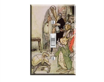 Whimsical Storybook Tortoise and the Hare Light Switch Plate Cover Decor