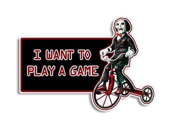 Horror themed Slasher Inspired Psychopath Saw Jigsaw Billy Puzzle Killer Vinyl Decal Sticker