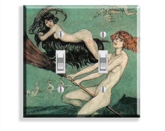 The Witches Ride Black Phillip DOUBLE Toggle Light Switch Plate Cover Gothic Decor