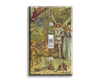 Brothers Grimm fairy tale Sprites Art Light Switch Plate Cover Fantasy Home Decor