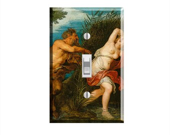 Pan and Syrinx  Light Switch Plate Cover Mythological Tale Decor