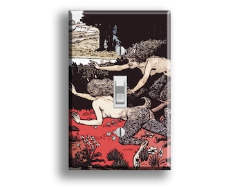 Art Nouveau Vintage Faun Satyr Light Switch Plate Cover Gothic Decor