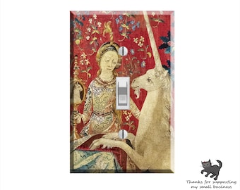 The Sense of Sight The Lady and the Unicorn Tapistry Light Switch Plate Cover Gothic Decor