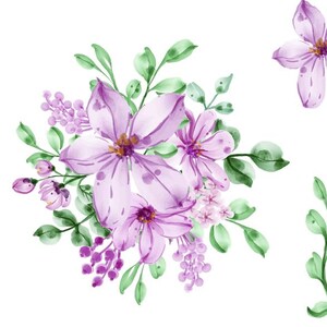 Watercolor Flower Bouquet Graphics: DIY Floral Design (PDF, EPS)