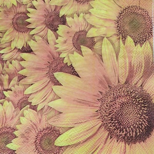 Zonnebloem papieren servetten. Decoupagepapier prachtig ontwerp. Knipservetten op voorraad, snelle verzending. Verkrijgbaar in groothandel en detailhandel