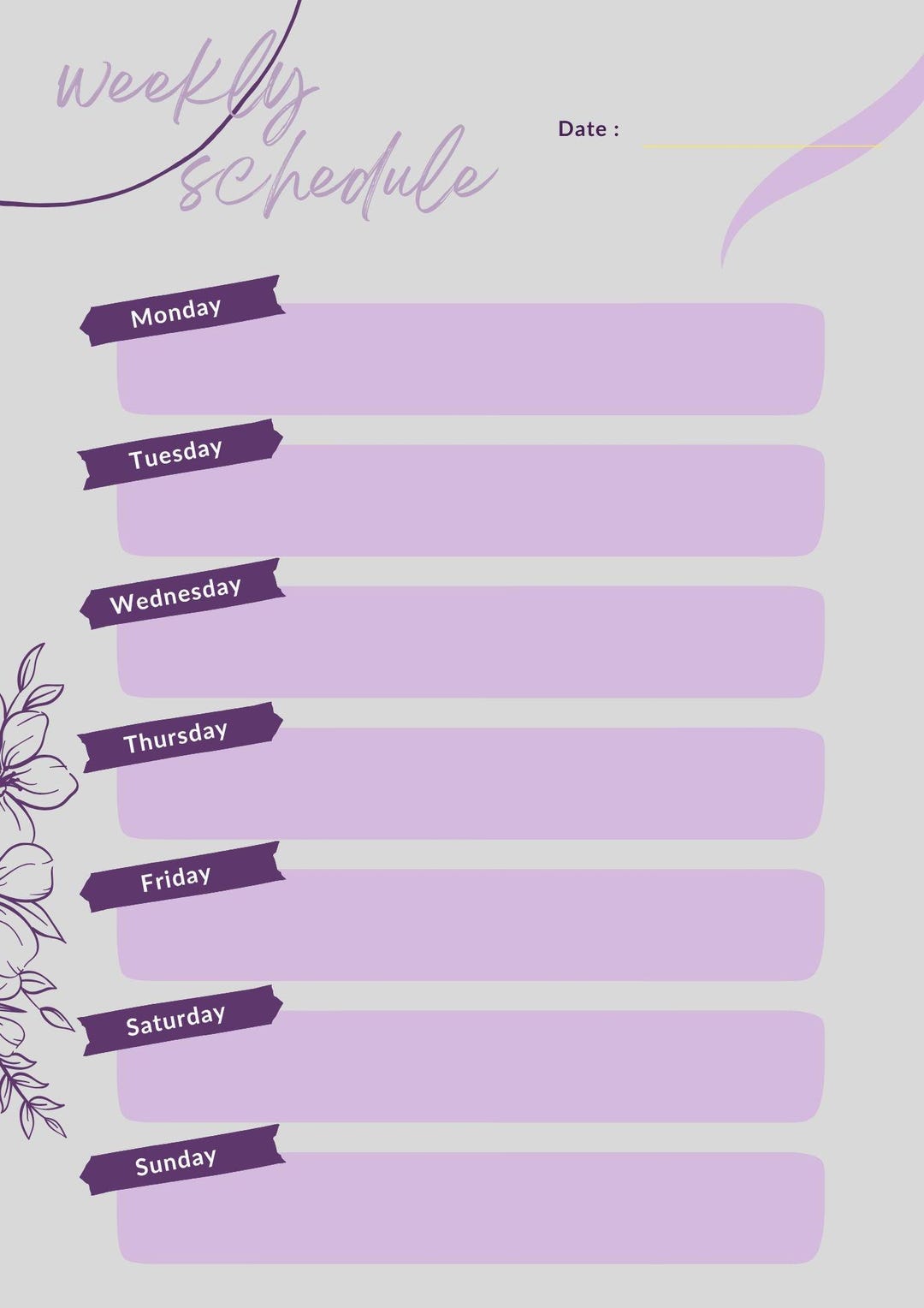 Minimal Floral Weekly Planner: Printable To-do List (A4 PDF Digital ...