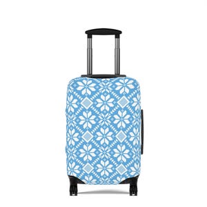 Floral Luggage Cover: Polyester Spandex Suitcase Protector