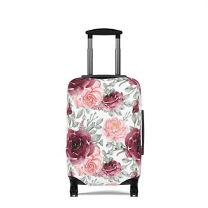 Floral Luggage Cover - Travel Accessory, Carry-On Protector, Vacation Bag, Gift for Travelers, Flower Design