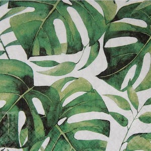 Serviettes en papier, Serviettes en papier pour découpage, Serviettes en papier Feuilles tropicales, Collection de décorations, Papier de scrapbooking, Art déco, Vente en gros de serviettes de table