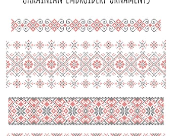 Ukrainian Embroidery Ornament, Seamless Vector Pattern (JPG, EPS)