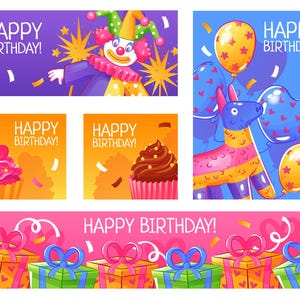 Modelo de cartão postal, modelo de cartão postal para rolos, conjunto exclusivo de modelos de folhetos de cartão postal, modelo de cartão de feliz aniversário para postagem em mídia social, feliz aniversário
