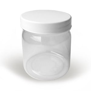 Spice jar with white lid, present for a cook, present for a hostess, plastic spice jars, stylish spice jars, small plastic spice container