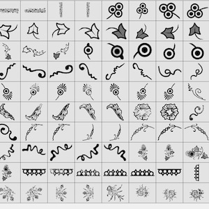Set of 137 Photoshop Brushes, Branches, Flowers and Swirls Painting Brushes, Floral Photoshop Brushes Set, Flowers Brushes, Ornament abr