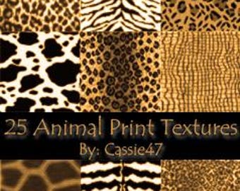 25 Animal Skin Photoshop Brushes, Wild Animal Colors (Abr)
