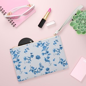 Floral Clutch: Elegant Faux Leather Handbag with Strap