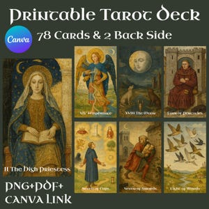 Medieval Kingdom Tarot | Printable Tarot | Digital Tarot deck | 78 cards | full deck in pdf | ready for print | Tarot cards | full deck