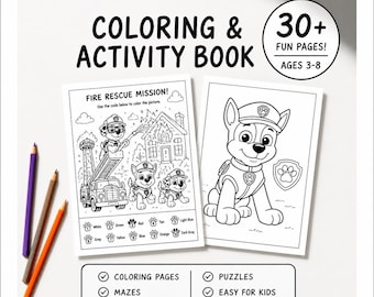 PAW PATROL Activity Book 30 pages of Mazes, Puzzles, Games and colorings.