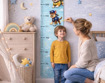 Paw Patrol Height Chart Printable for Kids – Growth Chart Wall Art – Nursery Decor