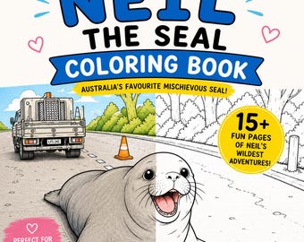 Tasmanian Neil the Seal Coloring book for kids