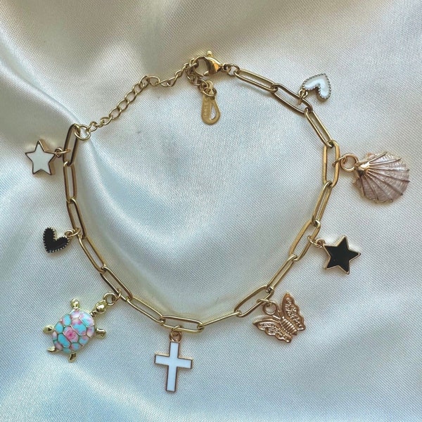 Gold Clip Charms for Bracelet Etsy