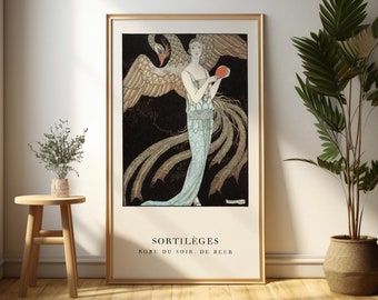 Sortilèges Art Print, Vintage French Art Deco Poster, 1920s Fashion Illustration, Parisian Art by George Barbier
