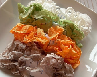 Scrunched Crinkled IRISH LUCK colors seam binding ribbon  20 yards scrapbooking card making tag art gift wrap green fawn orange white