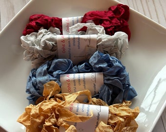 Scrunched Crinkled ROYALTY colors seam binding ribbon  20 yards scrapbooking card making tag art gift wrap crimson silver gold french blue