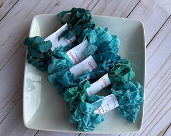 Scrunched Crinkled TURQUOISE colors seam binding ribbon  25 yards scrapbooking card making tag art gift wrap blues greens in turquoise color