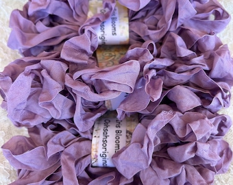 NEW Scrunched Crinkled Iris Bloom seam binding 1/2 inch wide  5 yards scrapbooking card making tag art gift wrap shabby chic beautiful