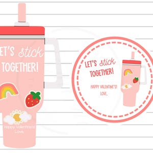 Étiquette cadeau Saint-Valentin solidaire-Autocollants pour verres-Bouteille d'eau Saint-Valentin-Classe-Cadeau professeur