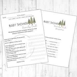 Woodland Baby Shower Family Feud