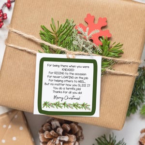 Etiqueta de regalo de pan de Navidad - Etiqueta de regalo para maestros - Etiquetas de regalo imprimibles