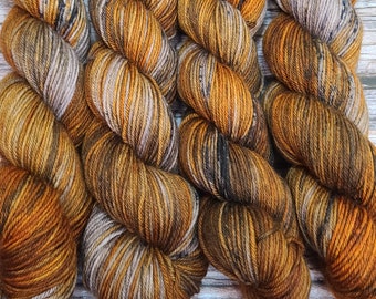 Sequoia trees-Sequoia National Park Series - DK & light worsted weight - Hand Dyed Yarn - Superwash Merino Wool/Nylon Brown/Orange speckle