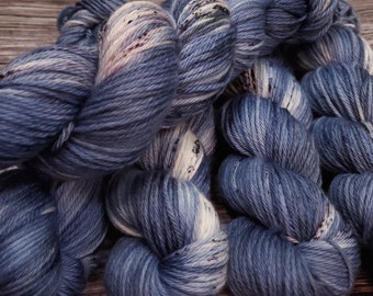 Rogue River Crater Lake NPS -DK & light worsted weight - Hand Dyed Yarn - Superwash Merino Wool/Nylon blue with speckles